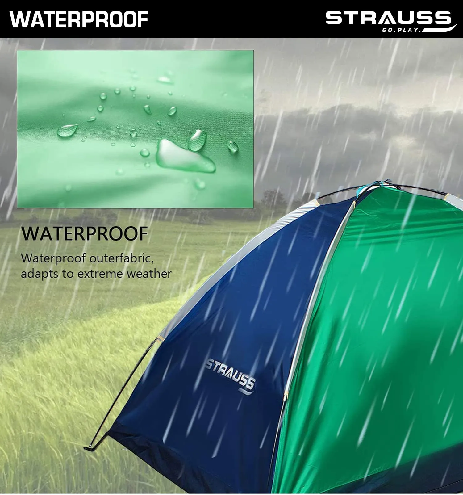 2 Person Waterproof Portable Camping Tent|for Outdoors,Picnic,Hiking (Pack of 2)