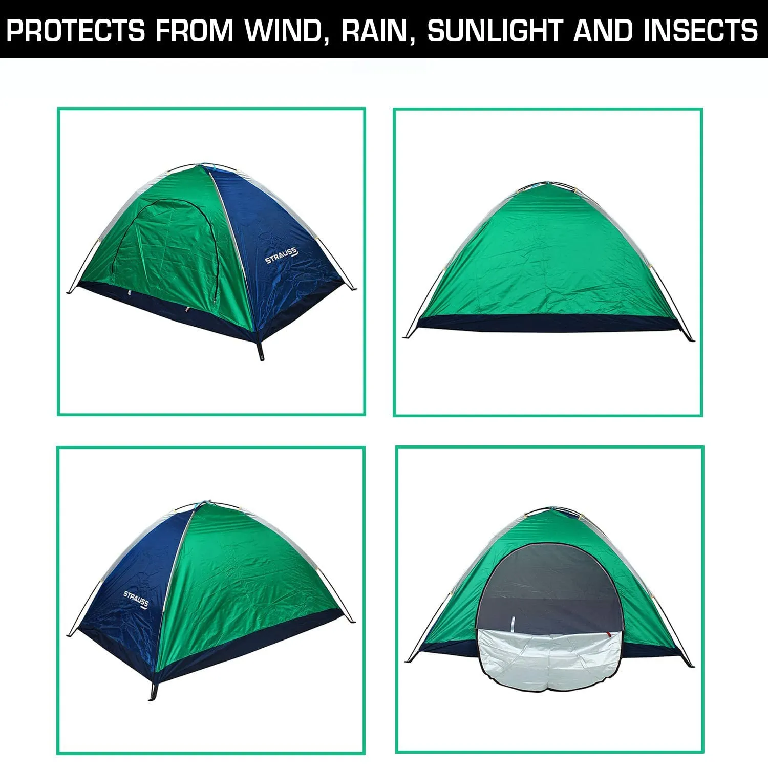 2 Person Waterproof Portable Camping Tent|for Outdoors,Picnic,Hiking (Pack of 2)