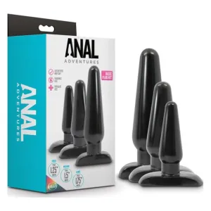 Anal Adventures 3 Pc Basic Plug Kit Black