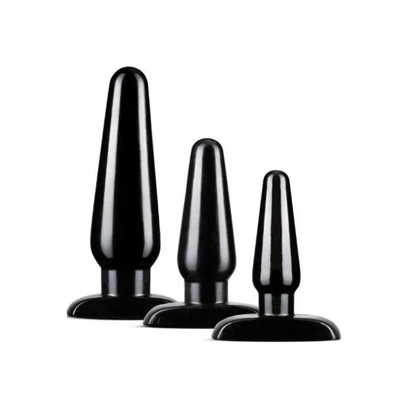 Anal Adventures 3 Pc Basic Plug Kit Black