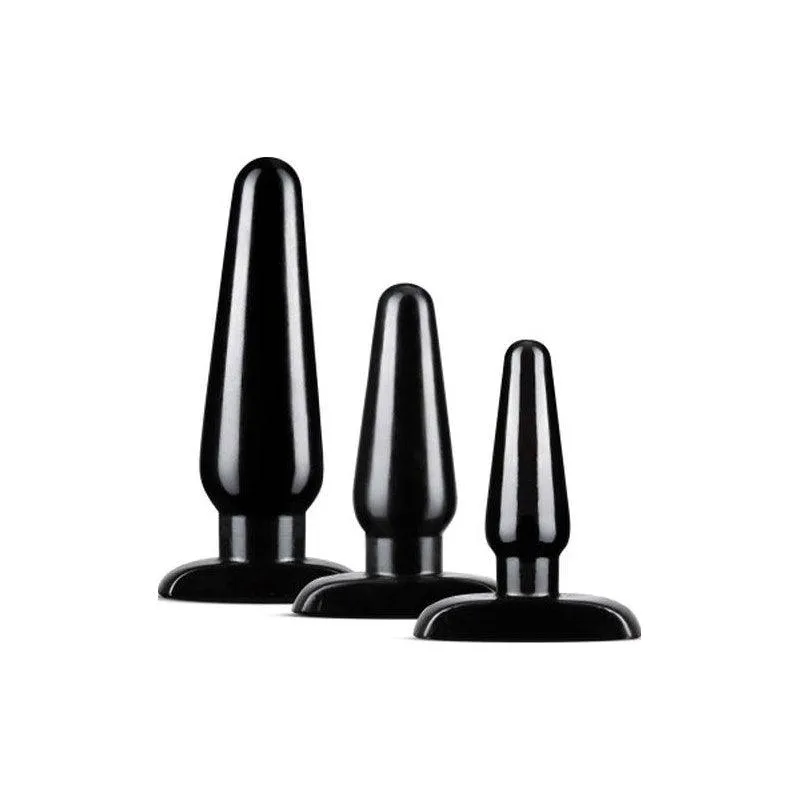 Anal Adventures 3 Pc Basic Plug Kit Black