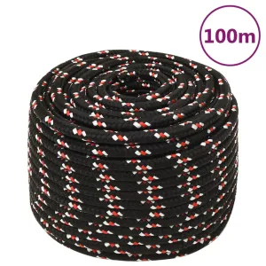 Boat Rope Black 14 mm 100 m Polypropylene