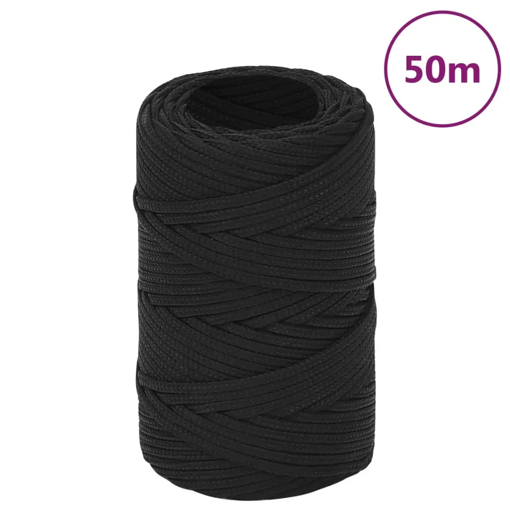 Boat Rope Full Black 2 mm 50 m Polypropylene