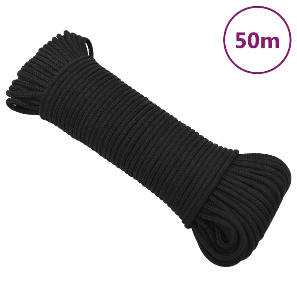 Boat Rope Full Black 4 mm 50 m Polypropylene