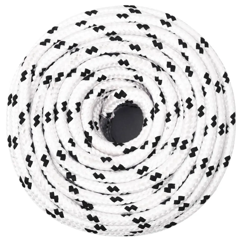 Braided Boat Rope White 10 mmx25 m Polyester