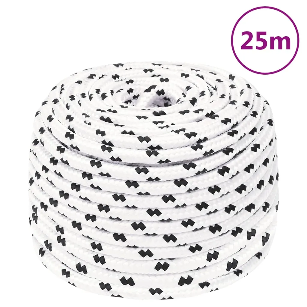 Braided Boat Rope White 10 mmx25 m Polyester