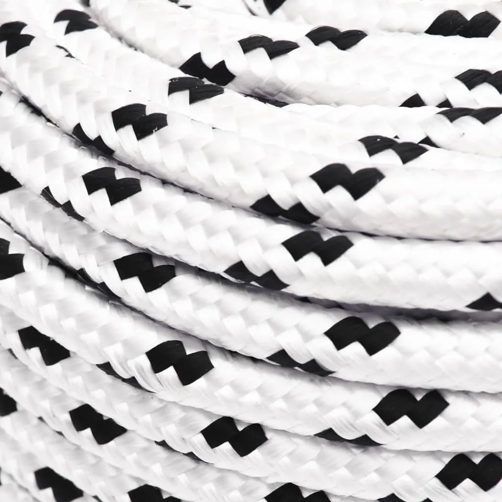 Braided Boat Rope White 10 mmx25 m Polyester