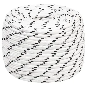 Braided Boat Rope White 14 mmx250 m Polyester