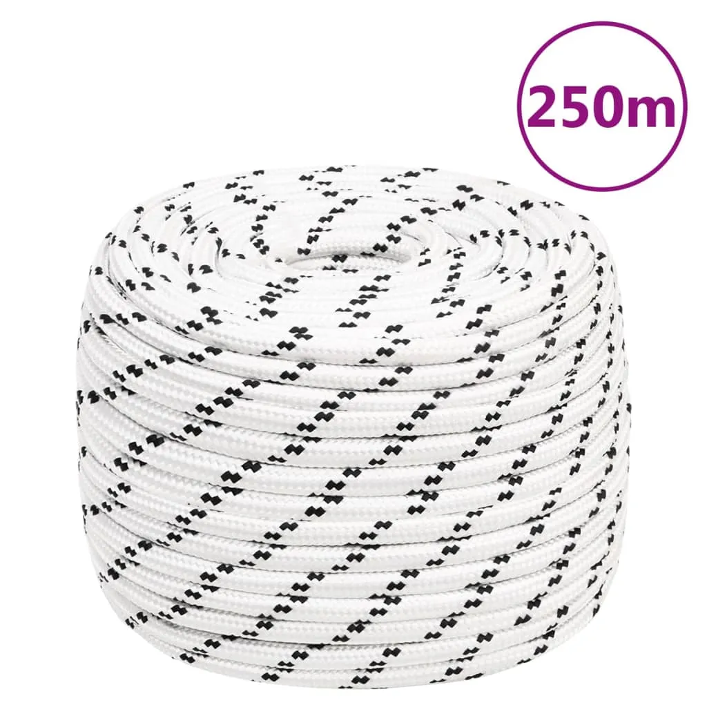 Braided Boat Rope White 14 mmx250 m Polyester