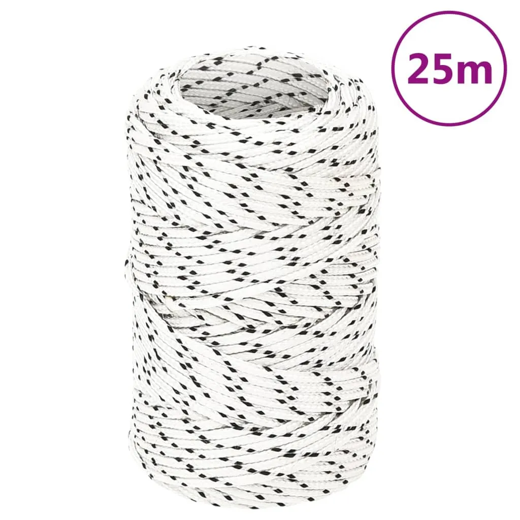 Braided Boat Rope White 2 mmx25 m Polyester