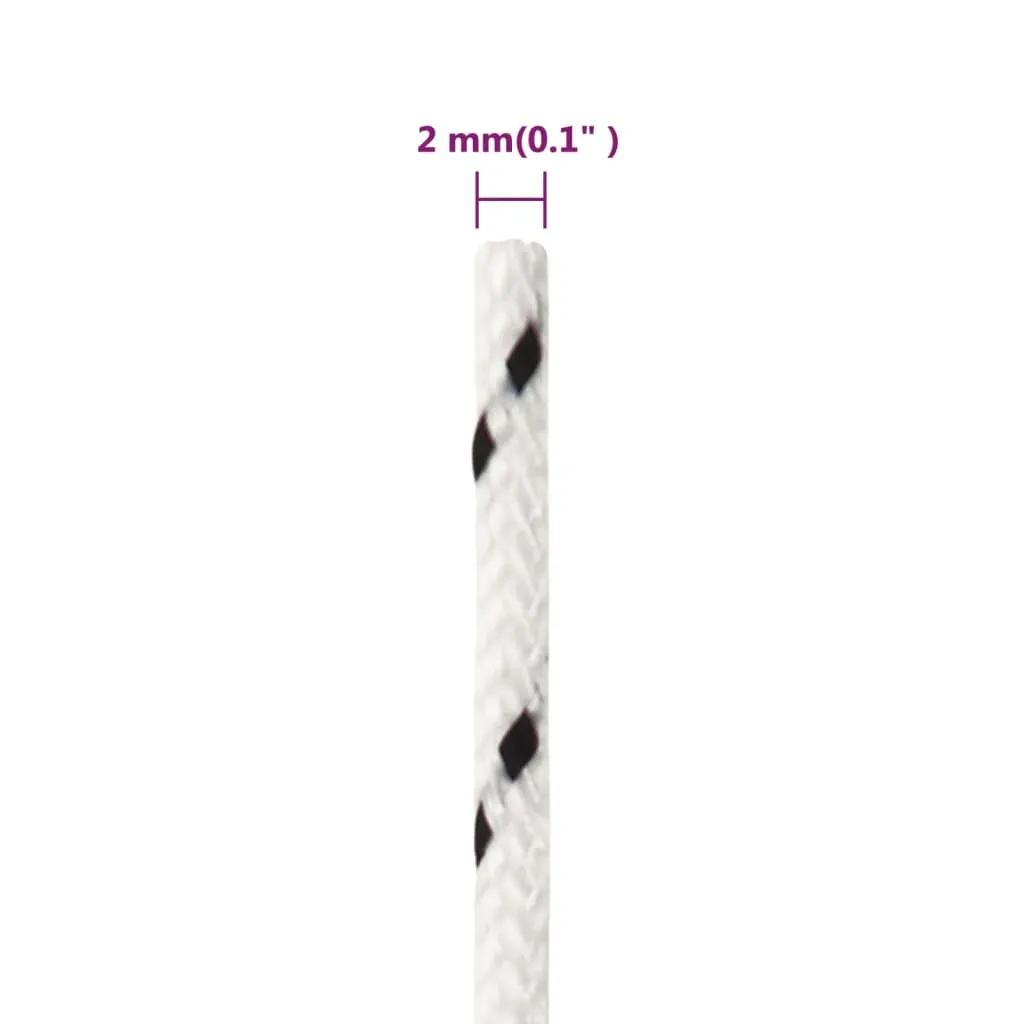 Braided Boat Rope White 2 mmx25 m Polyester