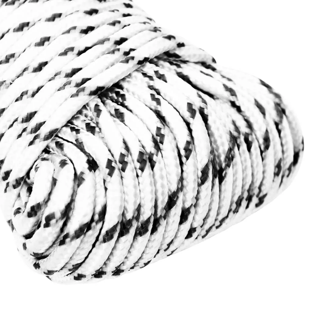 Braided Boat Rope White 5 mmx100 m Polyester