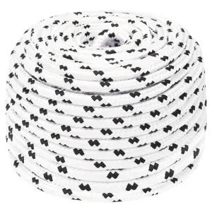 Braided Boat Rope White 6 mmx100 m Polyester