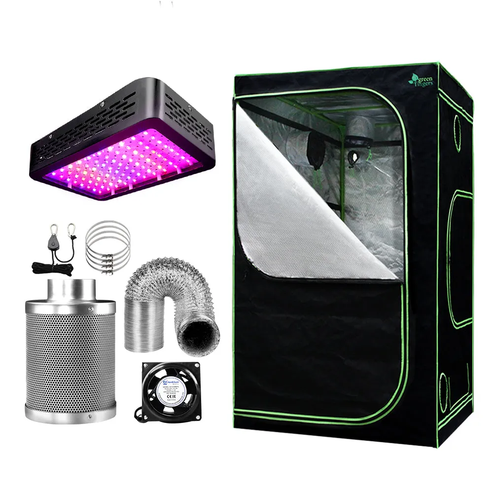 Heavy-Duty Indoor Grow Tent Kit, LED 1000W Light Set - Greenfingers