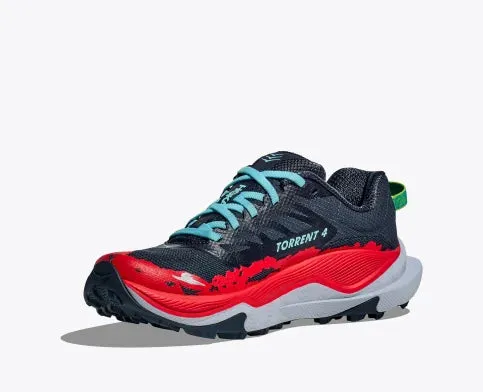 Hoka Mens Torrent 4 Trail Shoe -Grey/Red