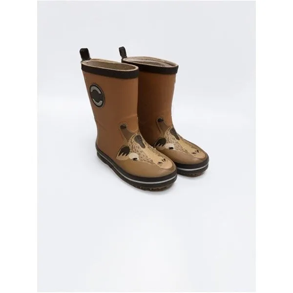 Mikk-Line 3D Wellies Giraffe Brown Sugar