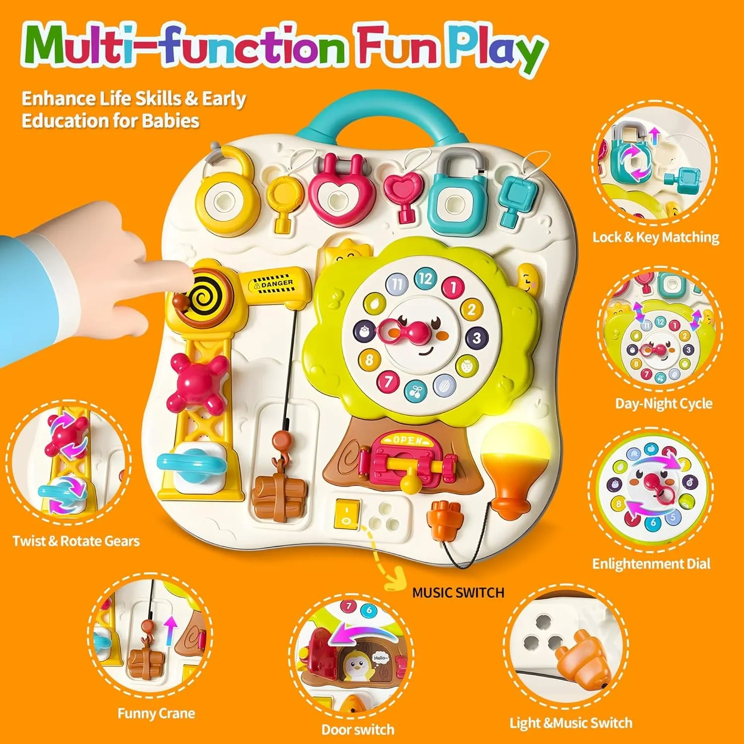 Montessori Multifunction Exploration Busy Board Learning - 956