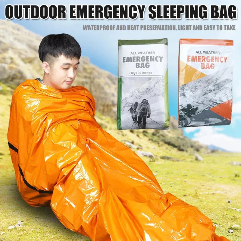 Outdoor PE Orange Emergency Sleeping Bag Disaster Relief Cold Protection Heat Insulation Emergency Sleeping Bag