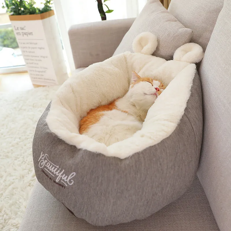 Pet Cat Dog Bed Warming Soft Sleeping Bag Cushion Puppy Kennel