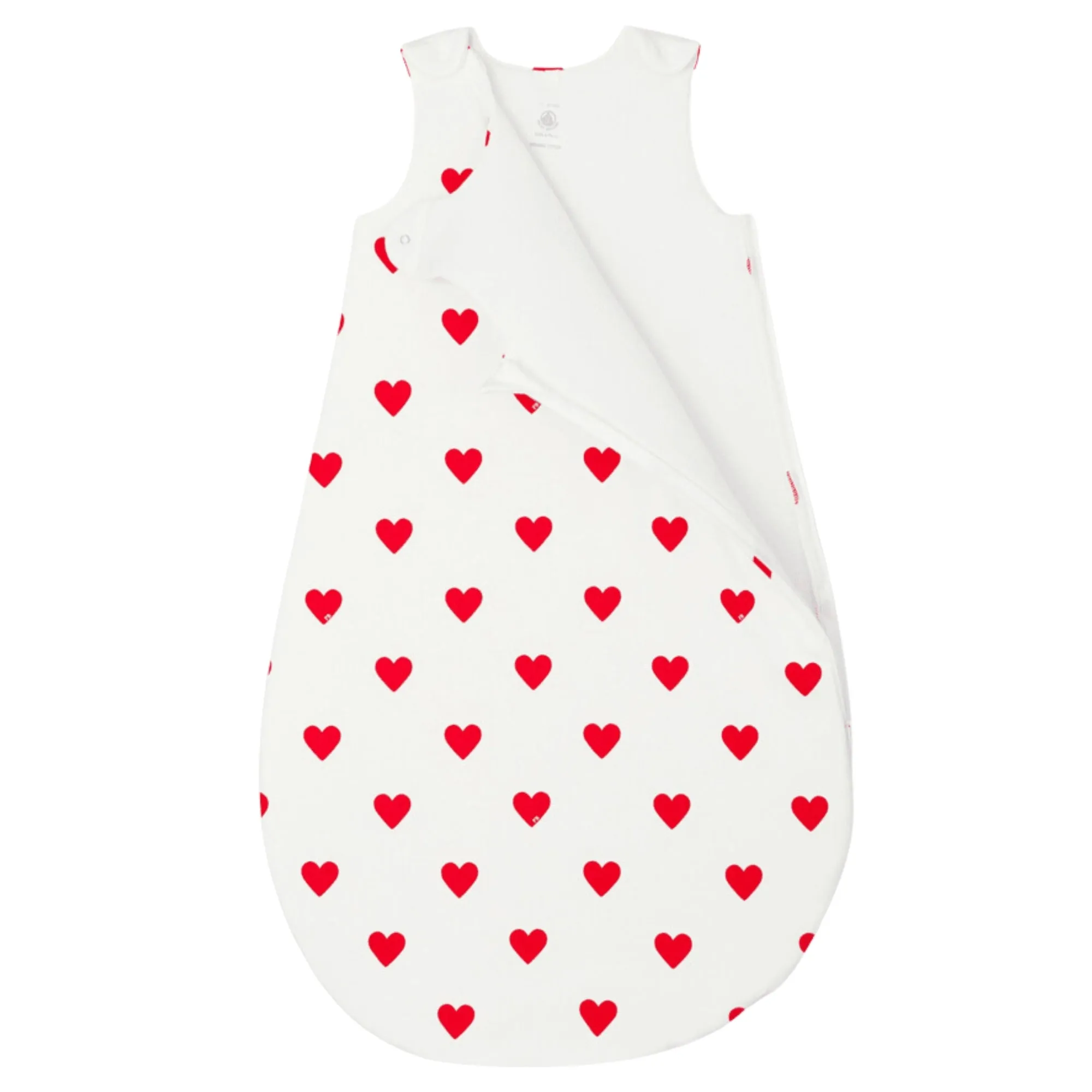 Petit Bateau Baby White Hearts Sleeping bag