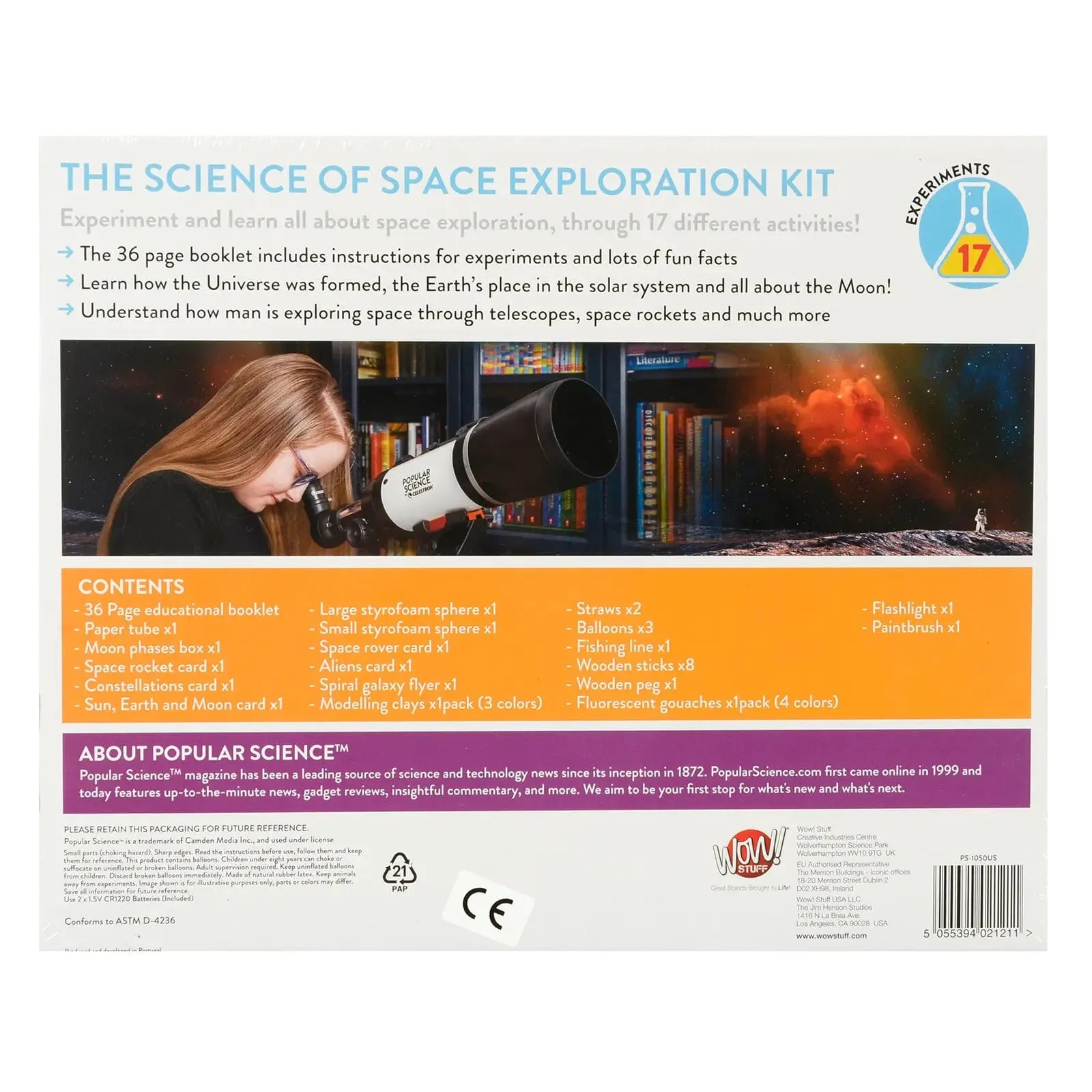 Popular Science Space Exploration Kit 17 Experiments Age 8 