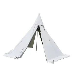 premium 4 Season Brown Waterproof Oxford Teepee Tent with Stove Jack Camp Pyramid Tent with Half Mesh