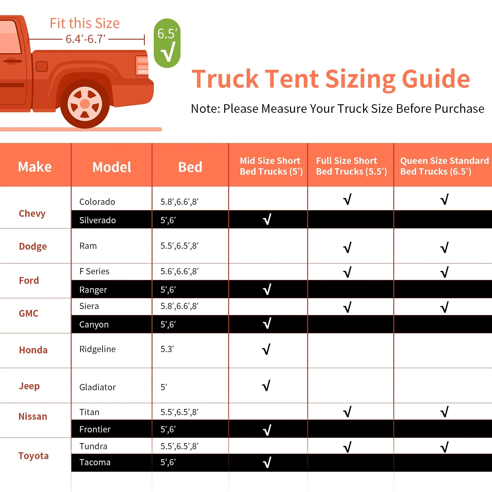 Tangkula Pickup Truck Tent for 2-Person Sleeping, 5 FT Truck Bed Tent Mid Size